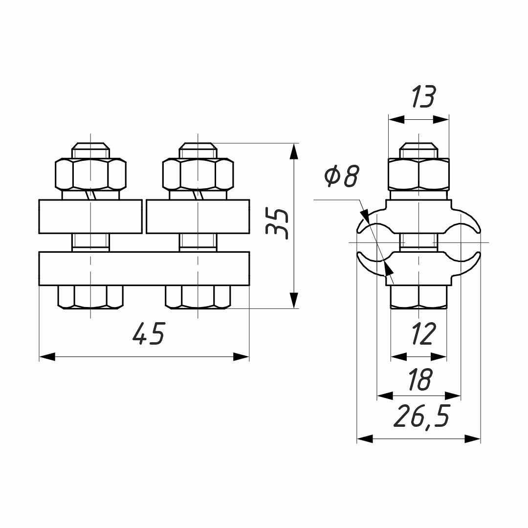 Зажим плашечный (ПА-1-1)