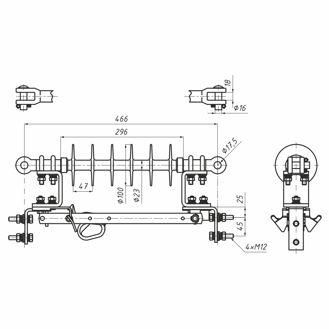 Разъединитель линейный подвесной, комплект (РЛП-20/400)