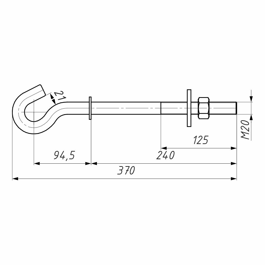 Крюк сквозной (B 20/240)
