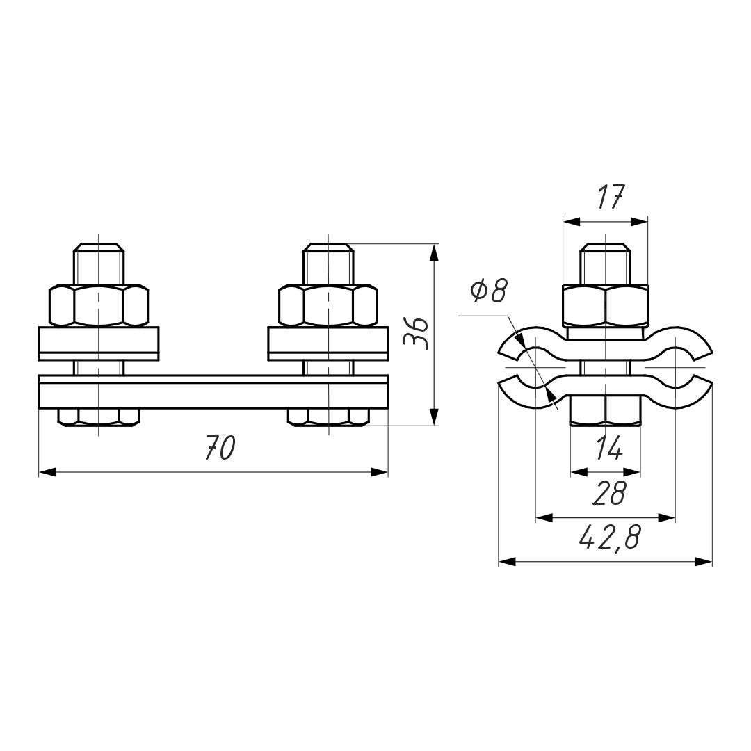 Зажим плашечный (ПС-1-1)